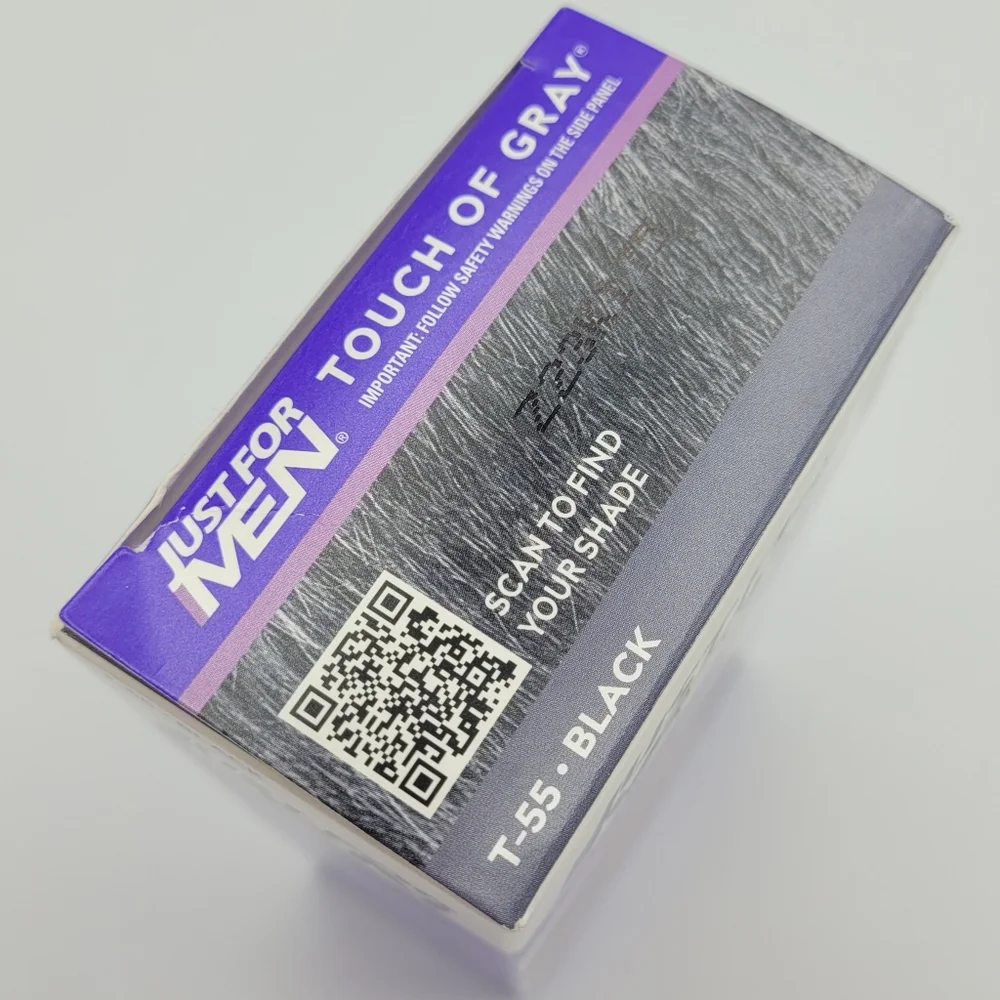 Just For Men Touch of Gray T-55 Black Easy Comb-In Hair Color Salt & Pepper Look